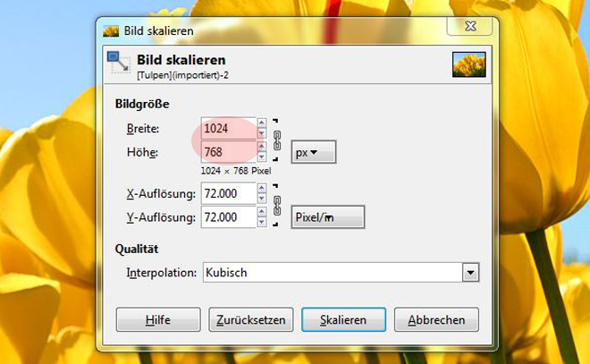 GIMP Tutorial - Bilder skalieren